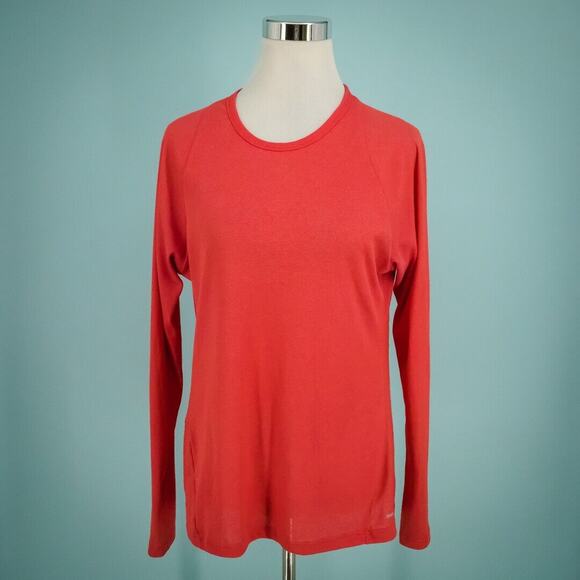 Patagonia Size Large L Red Capilene 2 Lightweight Crew Long Sleeve Baselayer Top - Picture 1 of 6